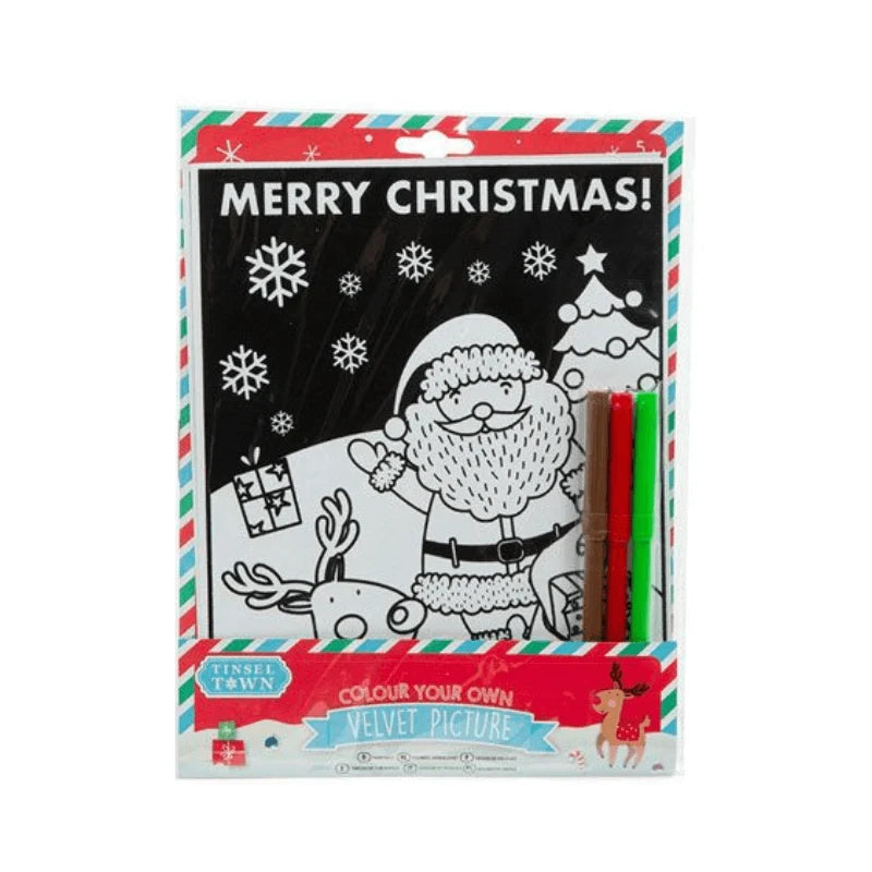 Colour your own velvet Christmas Picture