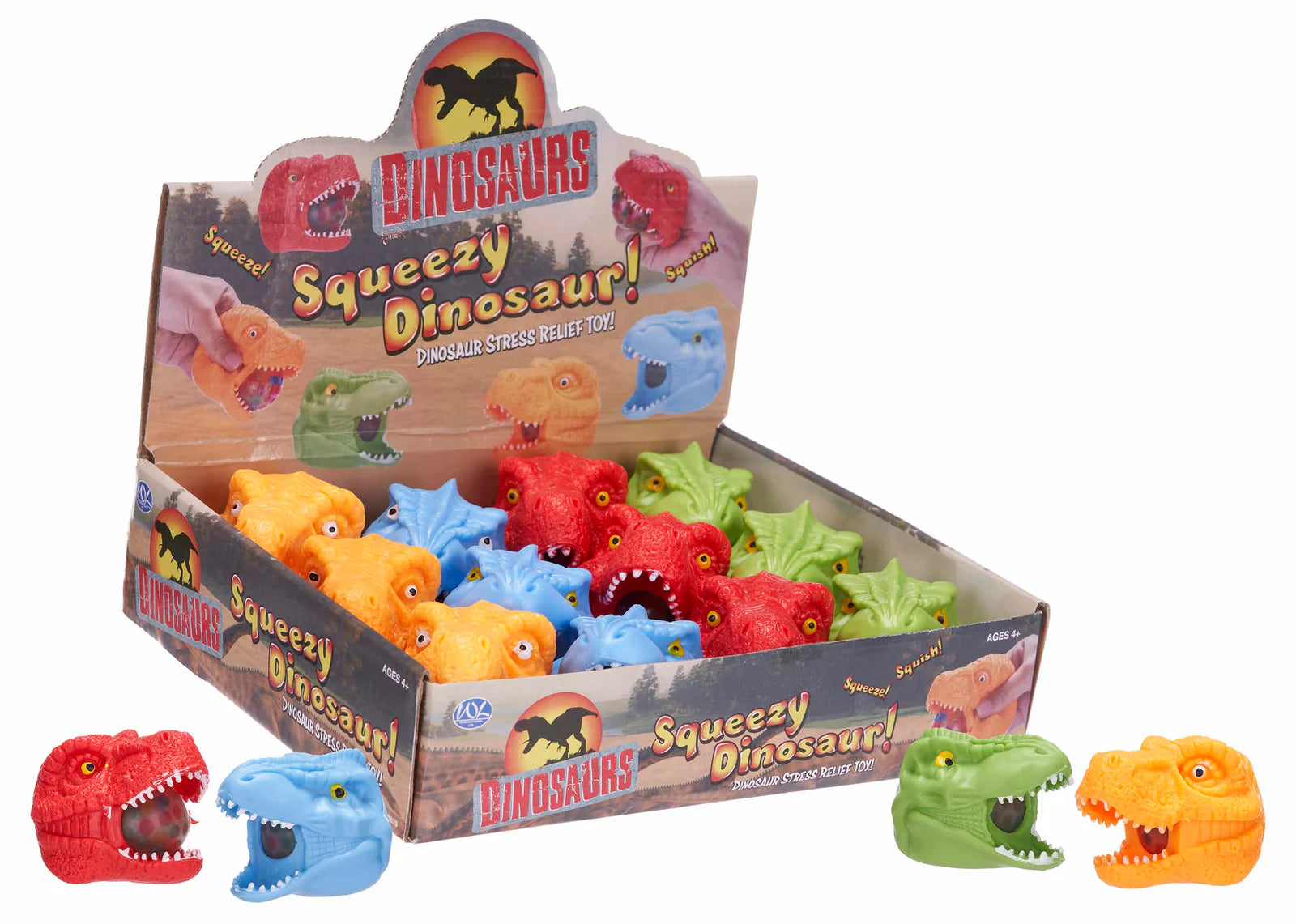 Dinosaur Squeezy Head Squishy Ball